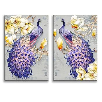 Amazon｜Looife クジャクキャンバスウォールアート 24x36インチ